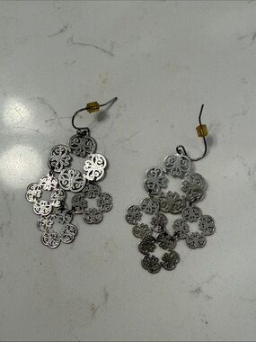 Silver Filigree Dangle Earrings - Women Jewelry